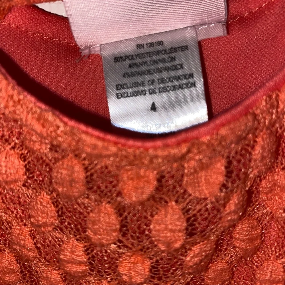 Girls Little Lass Orange Lace Ruffle Summer Dress with faux floral belt Size 4